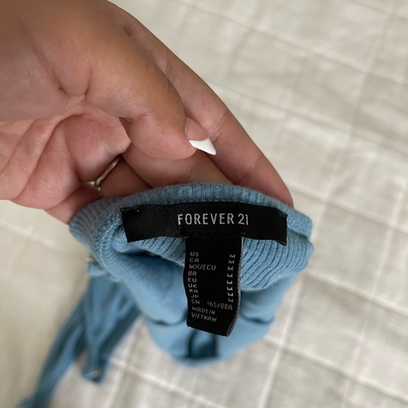 Blue Ribbed Bodysuit - Picture 3 of 3